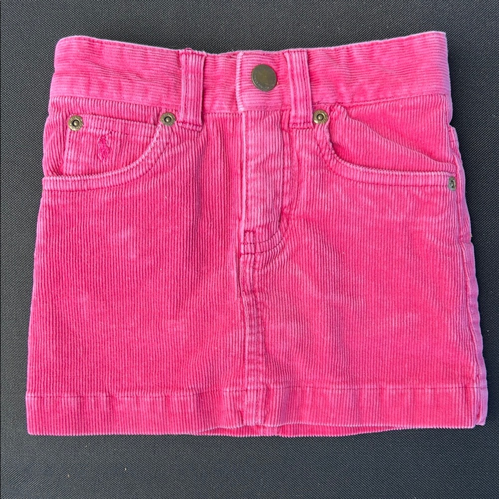 Ralph Lauren Vibrant Pink Kids Corduroy Skirt